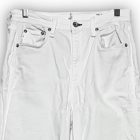 RAG & BONE High Waist Stretch Denim Ankle Slit Crop Straight Cigarette Jeans 31 - Picture 14 of 15